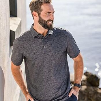 Cutter & Buck Pike Eco Pebble Print Stretch Recycled Mens Polo Thumbnail