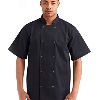 Unisex Ten Studded Front Short Sleeve Chef Coat Thumbnail