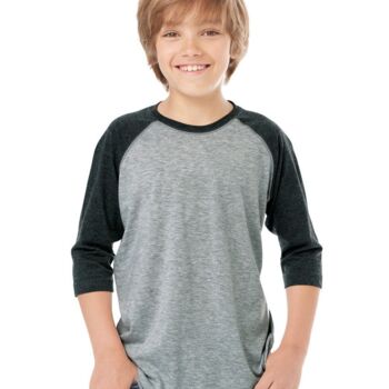 Youth Baseball Fine Jersey Three-Quarter Sleeve Tee Thumbnail