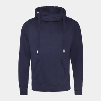 Men's Heavyweight Cross Over Neck Hooded Sweatshirt Thumbnail