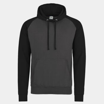 Adult Midweight Contrast Baseball Hooded Sweatshirt Thumbnail