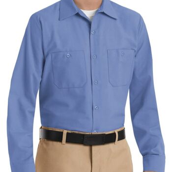 Men's Tall Industrial Long Sleeve Work Shirt Thumbnail